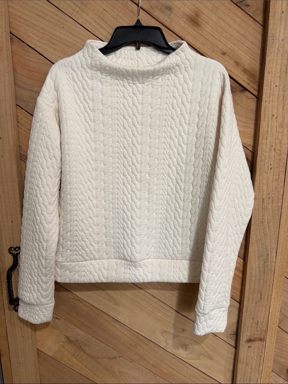 GAP Cream Quilted Mock Neck Pullover